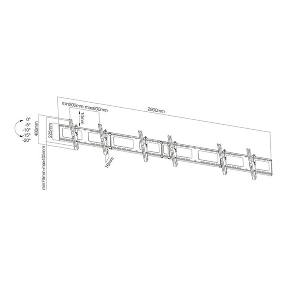 Flat Screen Wall Mount for menu board -3 screens - landscape