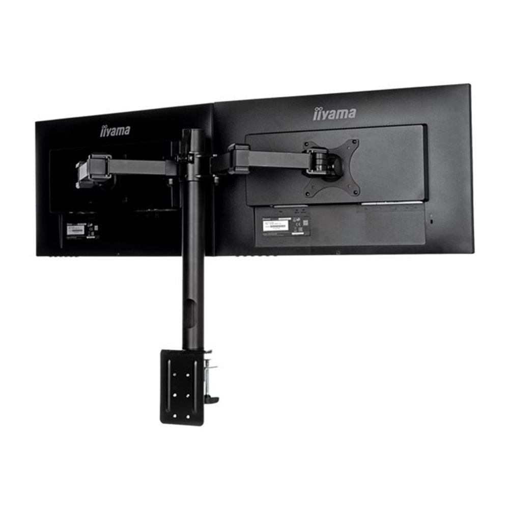 Flexible desk mount for dual monitor. Desk mount with clamp or grommet. Monitorsize 10~30i. VESA 75x Flexible desk mount for dual monitor. Desk mount with clamp or grommet. Monitorsize 10~30i. VESA 75x