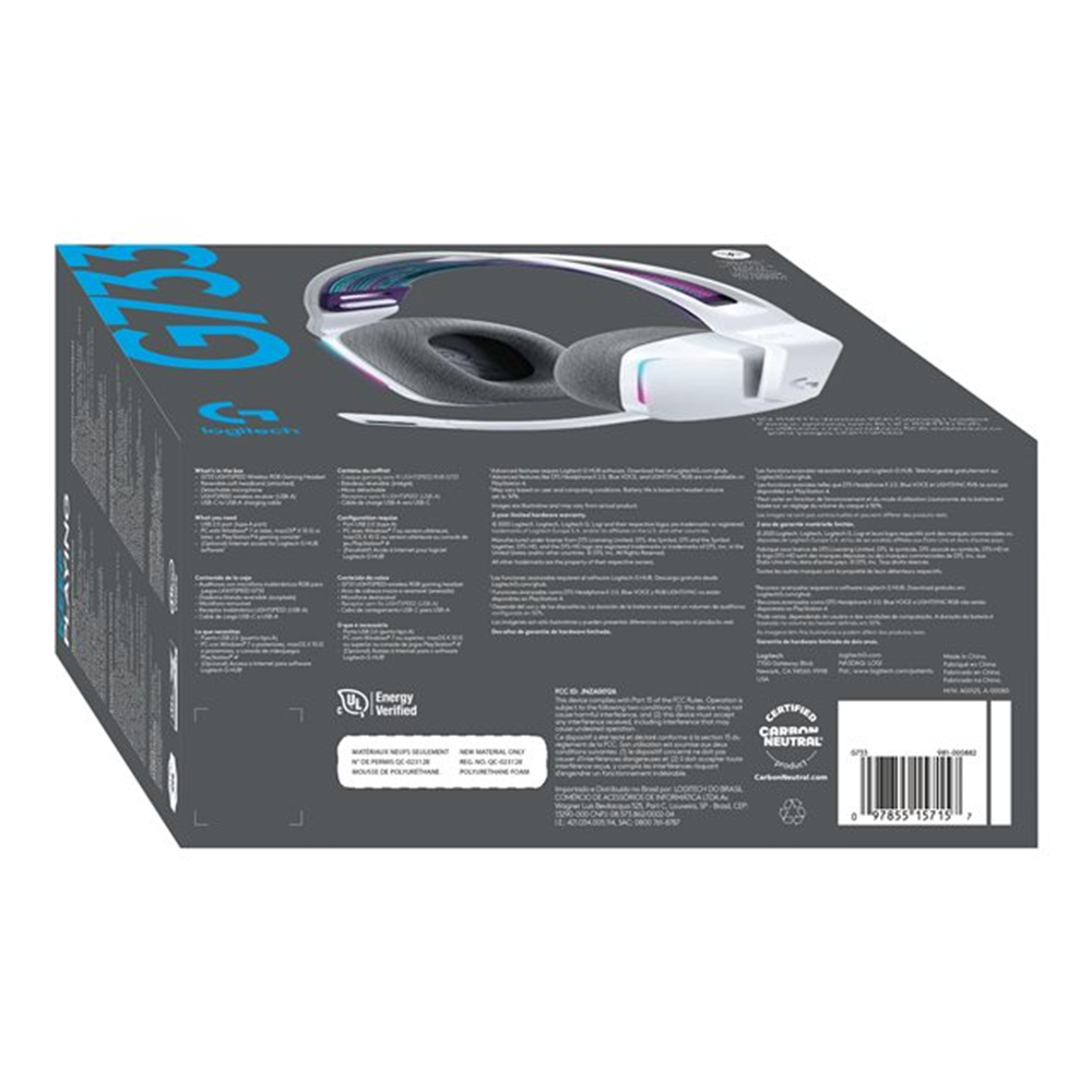 G733 LIGHTSPEED Wireless RGB Headset WHI