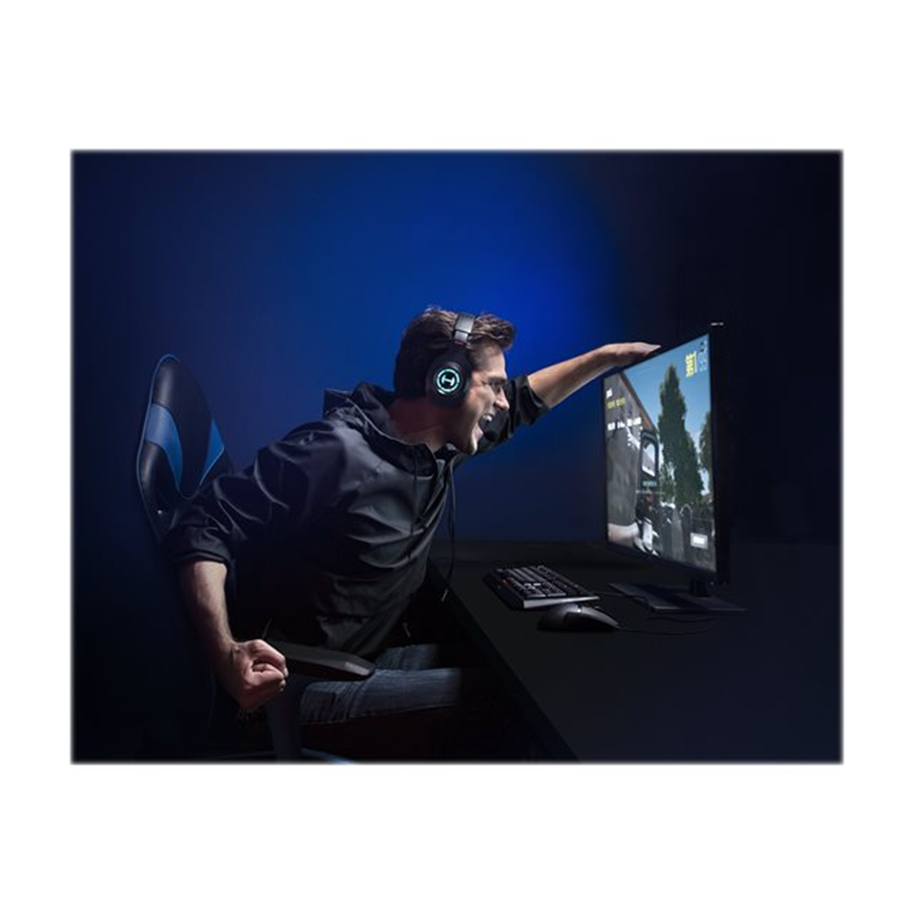 Gaming Over-ear hoofdtelefoon 7.1 Surround RMS 50mW 32O 98dB 20Hz-20kHz 50mm Neodymium driver kabellengte 2.5m USB aansluiting.  Electret Microfoon.