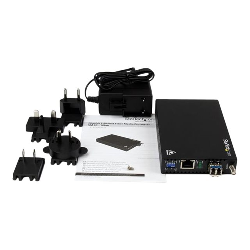 GbE Fiber Media Converter - SM LC 10 km