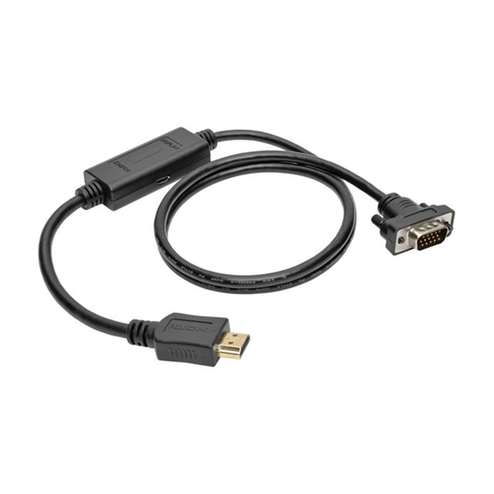 HDMI to VGA Active Adapter Cable HDMI to Low-Profile HD15 M M 10 ft. 3.1 m HDMI to VGA Active Adapter Cable HDMI to Low-Profile HD15 M M 10 ft. 3.1 m
