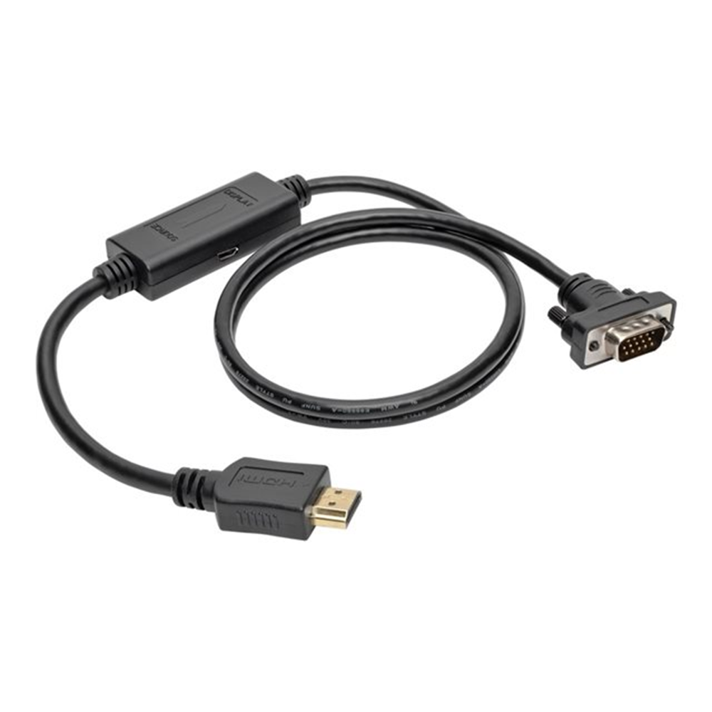 HDMI to VGA Active Adapter Cable HDMI to Low-Profile HD15 M M 6 ft. 1.8 m HDMI to VGA Active Adapter Cable HDMI to Low-Profile HD15 M M 6 ft. 1.8 m