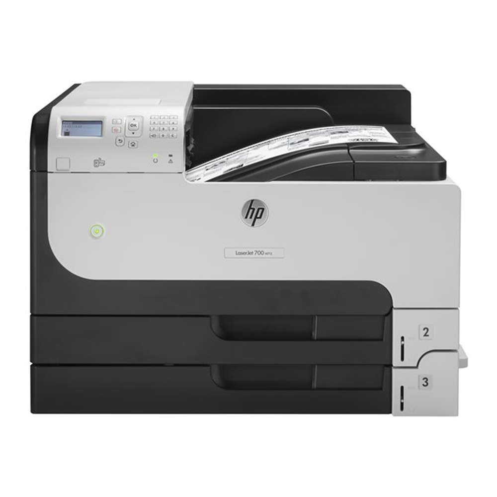 HP LaserJet Enterprise M712dn 40ppm Single function A3 2x250 inp 500outp HP Auto-On/Auto-Off Gigabit