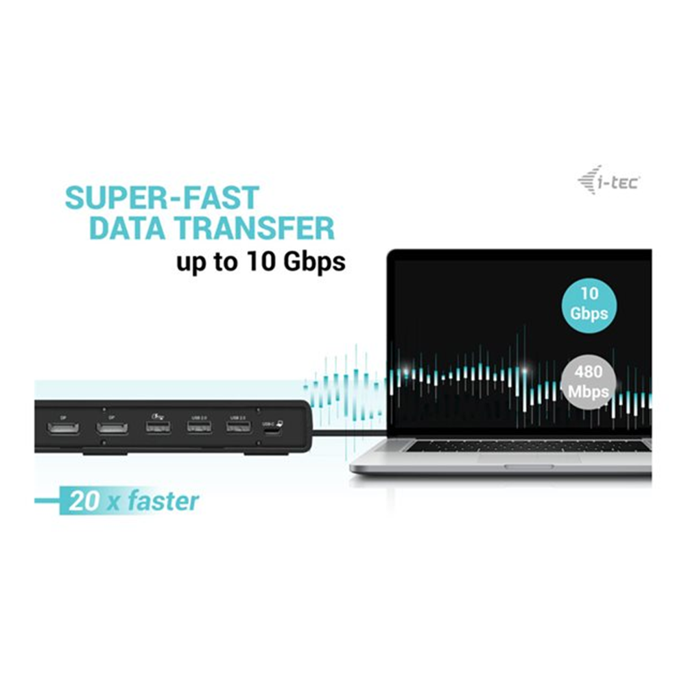 i-Tec - dockingstation - USB-C / USB4 / Thunderbolt 3 / Thunderbolt 4 - HDMI, 2 x DP++ - 1GbE