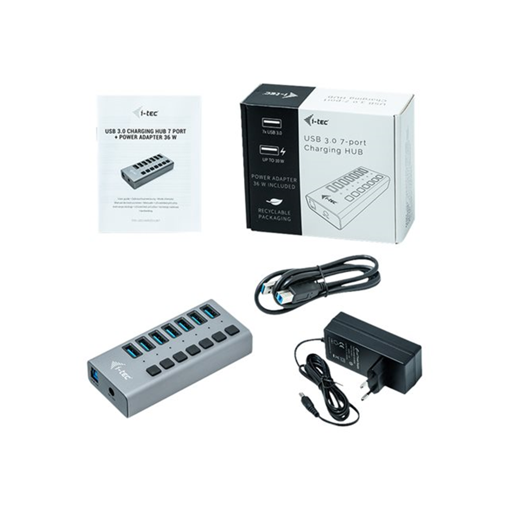 i-tec USB 3.0 HUB 7 Port 36 W