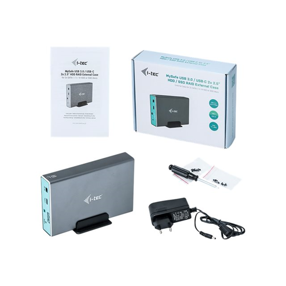 i-tec USB-A/C 2x 2.5in HDD ext.
