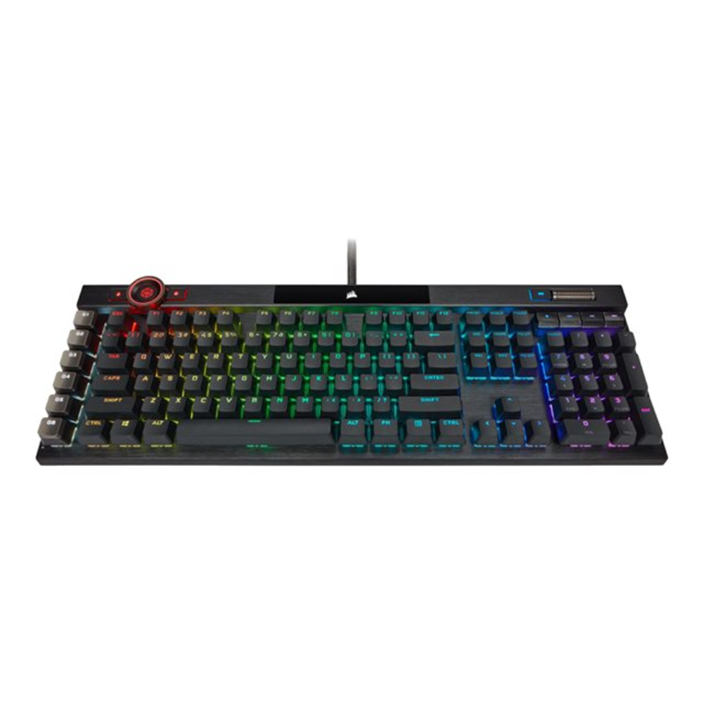 K100 RGB Optical-Mechanical Gaming Keyboard  Backlit RGB LED  CORSAIR OPX RAPIDFIRE  Black PBT Keycaps QWERTY