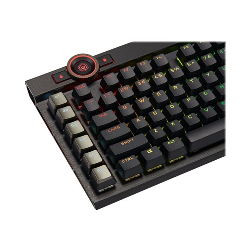 K100 RGB Optical-Mechanical Gaming Keyboard  Backlit RGB LED  CORSAIR OPX RAPIDFIRE  Black PBT Keycaps QWERTY