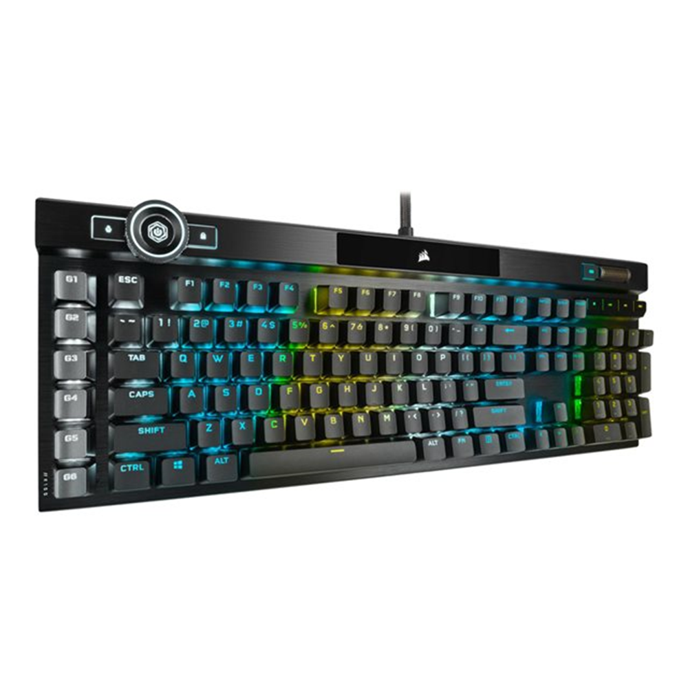 K100 RGB Optical-Mechanical Gaming Keyboard  Backlit RGB LED  CORSAIR OPX RAPIDFIRE  Black PBT Keycaps QWERTY