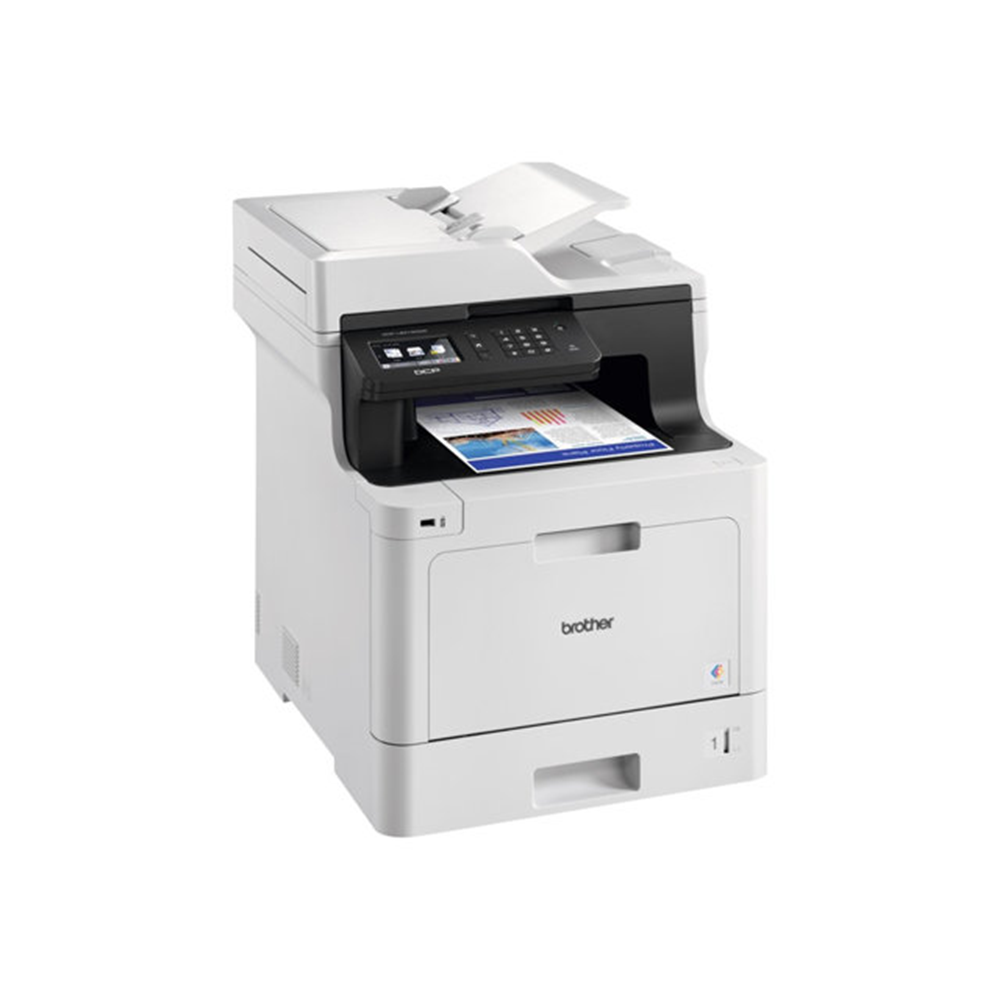 Kleur A4 AIO laserprinter. 31ppm. (z/w/kleur). 512mb. 250 vel papierlade uitbreidbaar. 9.3cm touch s