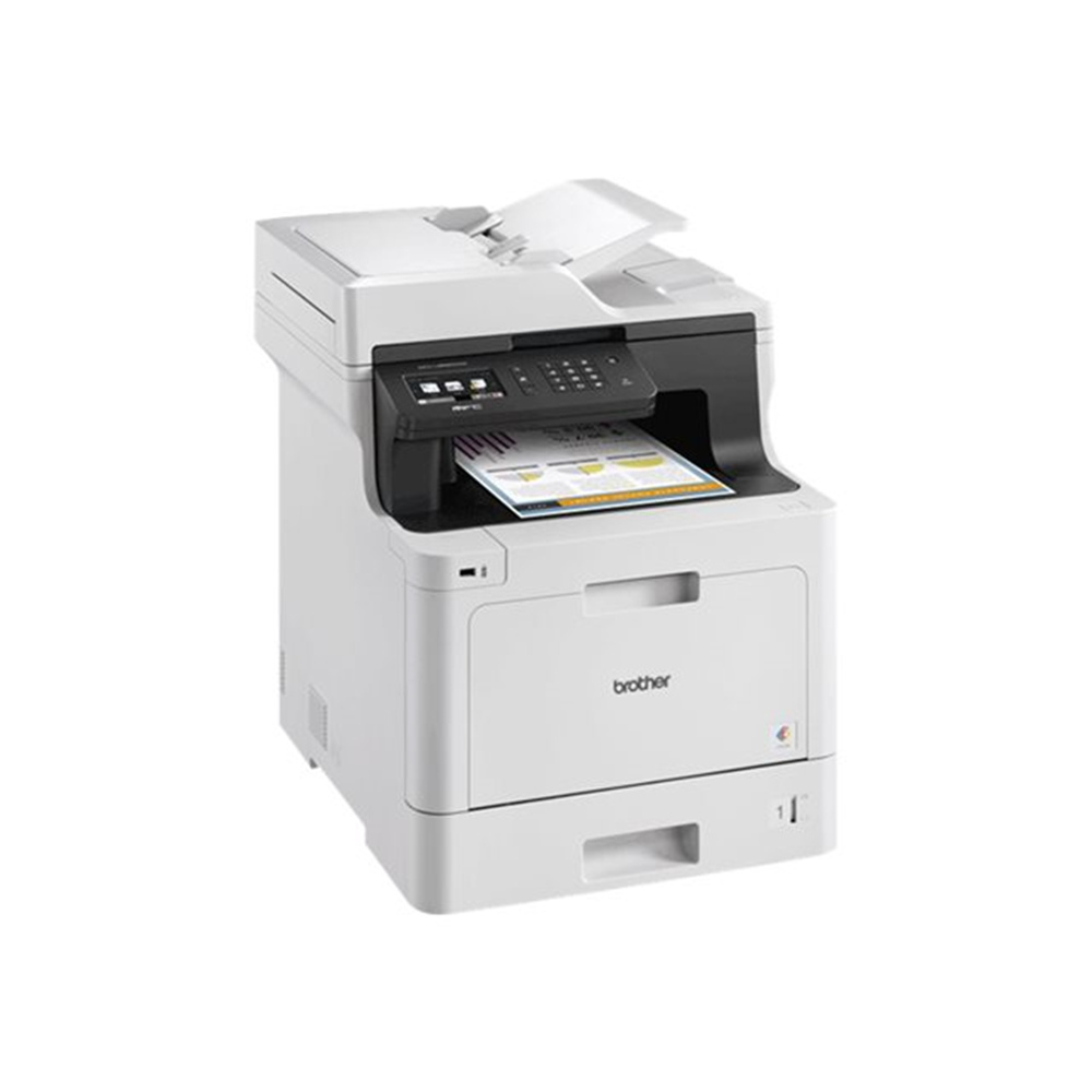 Kleur A4 AIO laserprinter. 31ppm. (z/w/kleur). 512mb. 250 vel papierlade uitbreidbaar. 9.3cm touch s