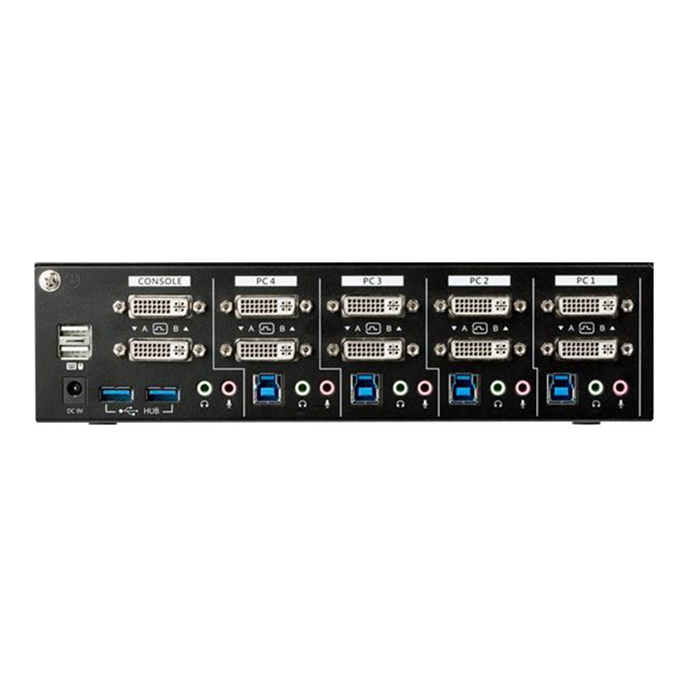 KVM Switch - 4 Port - Dual DVI - USB Hub