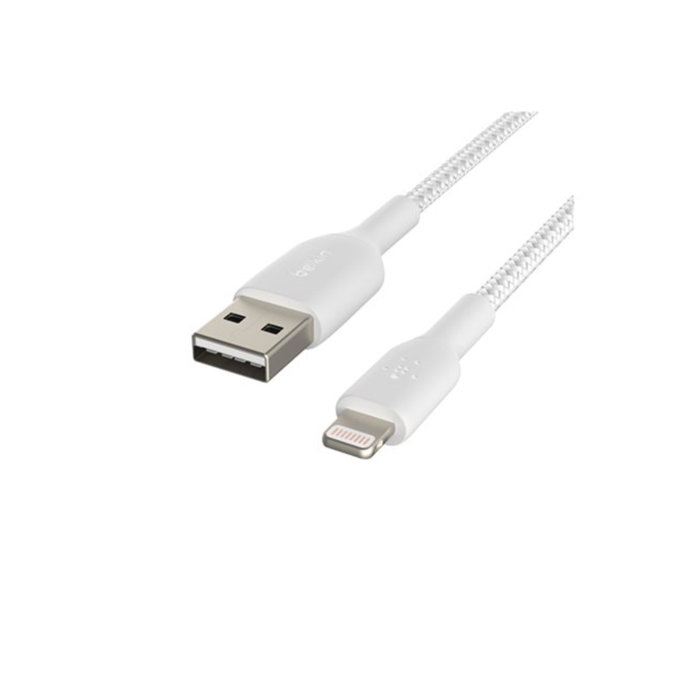 Lightning to USB-A Cable Braided 1M Whit