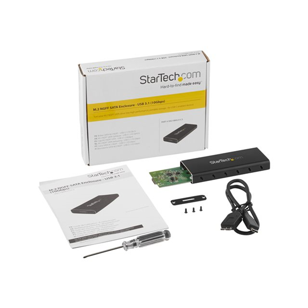 M.2 SATA Enclosure - USB 3.1w/USB C