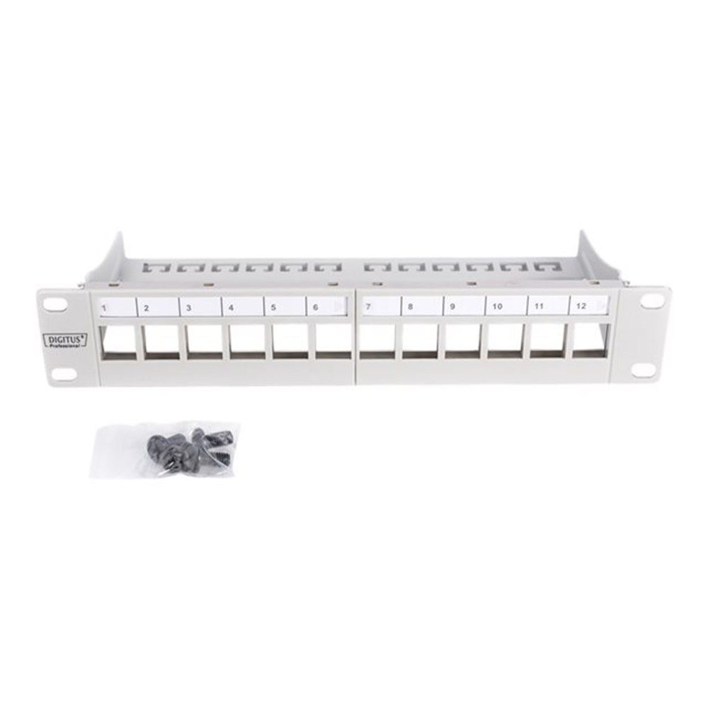 Modular Patch Panel shielded 12-Port Bla