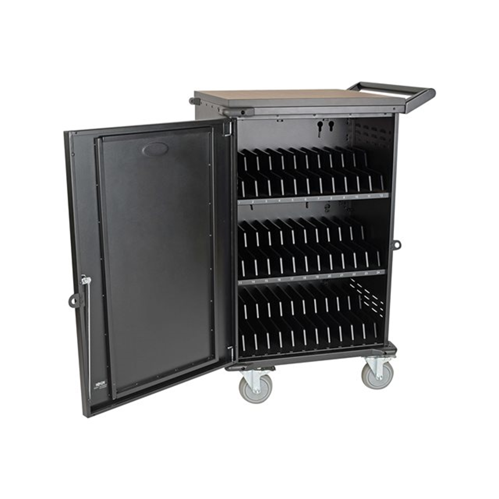 Multi-Device Charging Cart 36 AC Outlets Chromebooks and Laptops 230V Schuko Black