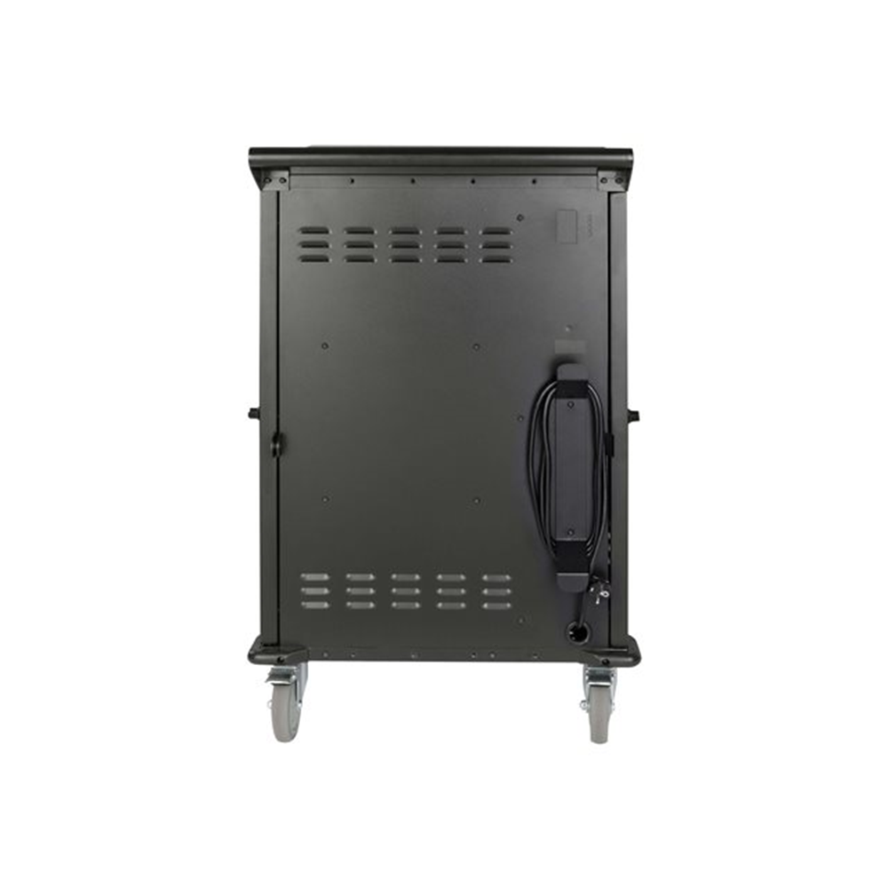 Multi-Device Charging Cart 36 AC Outlets Chromebooks and Laptops 230V Schuko Black