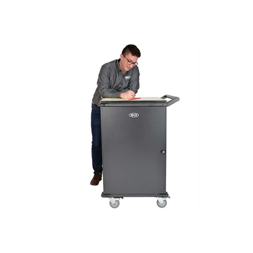 Multi-Device Charging Cart 36 AC Outlets Chromebooks and Laptops 230V Schuko Black