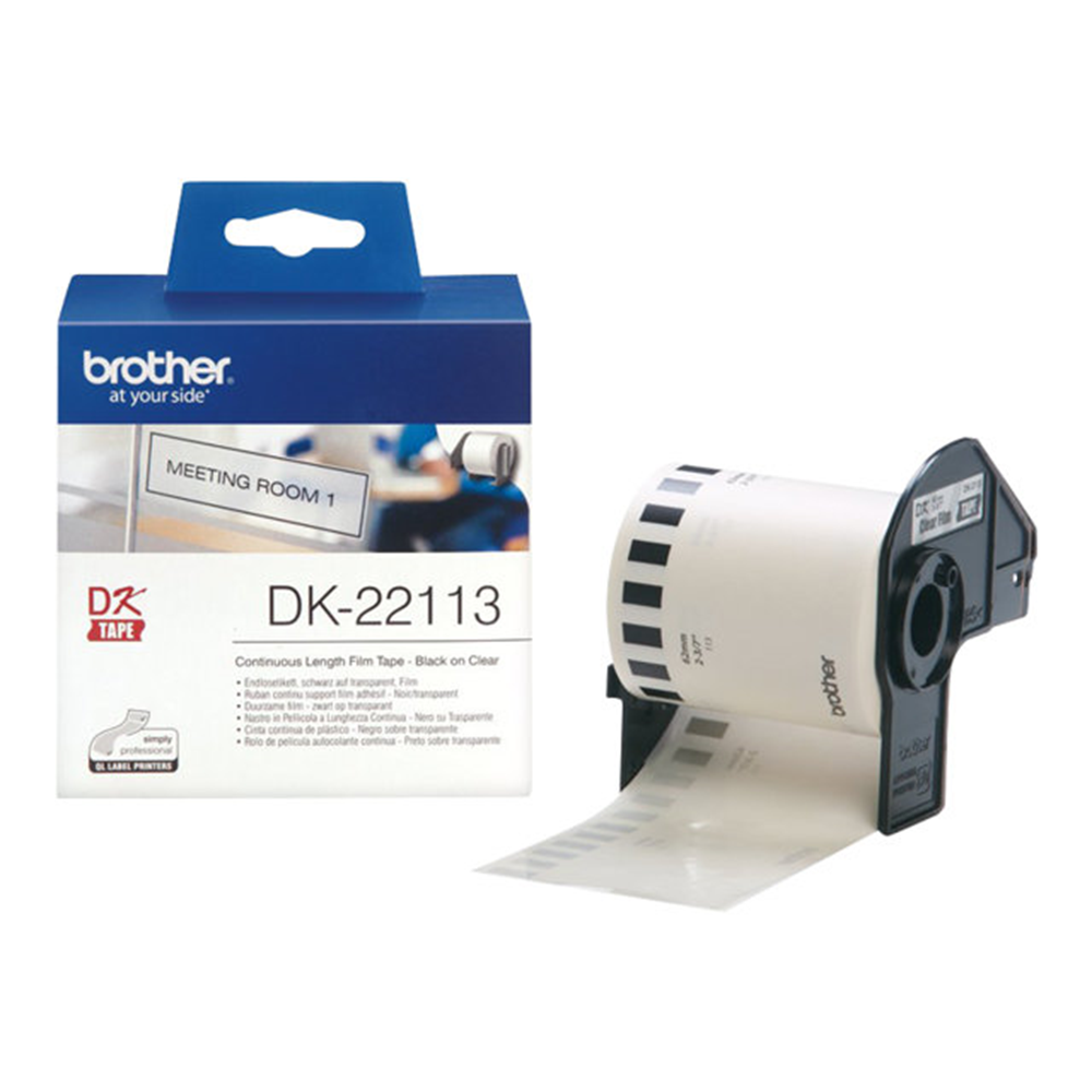 P-Touch DK-22113 transparant continue length film 62mm x 15.24m
