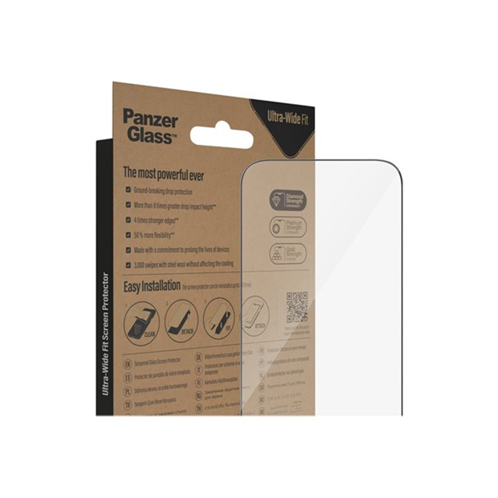 PanzerGlass - schermbeschermer voor mobiele telefoon - ultrabrede pasvorm