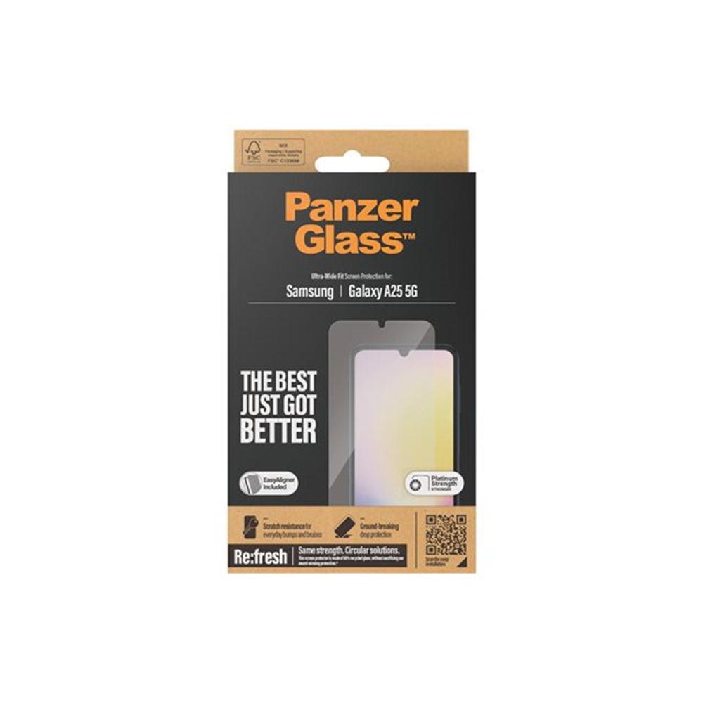 PanzerGlass - schermbeschermer voor mobiele telefoon - ultrabrede pasvorm met EasyAligner