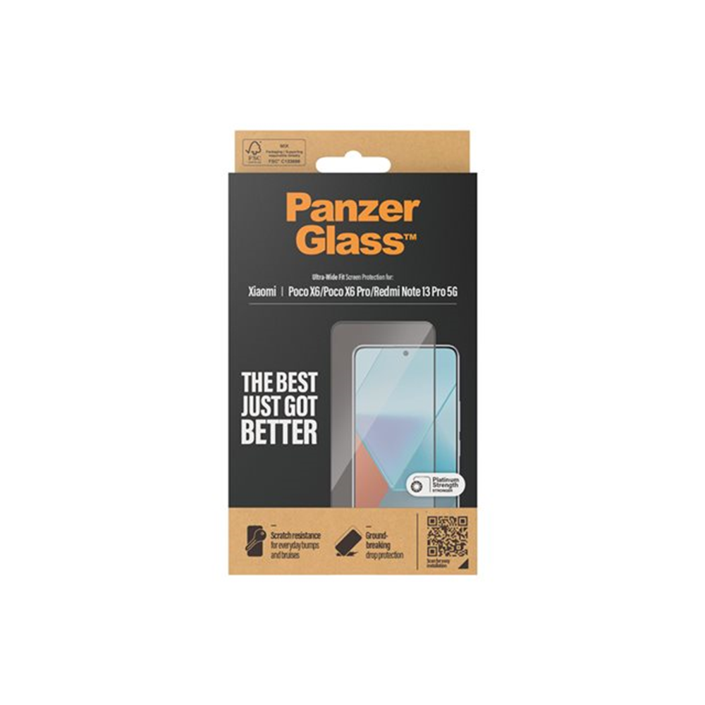 PanzerGlass - schermbeschermer voor mobiele telefoon - ultrabrede pasvorm