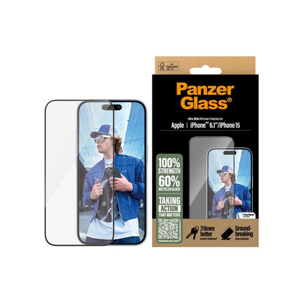 PanzerGlass - schermbeschermer voor mobiele telefoon - ultrabrede pasvorm