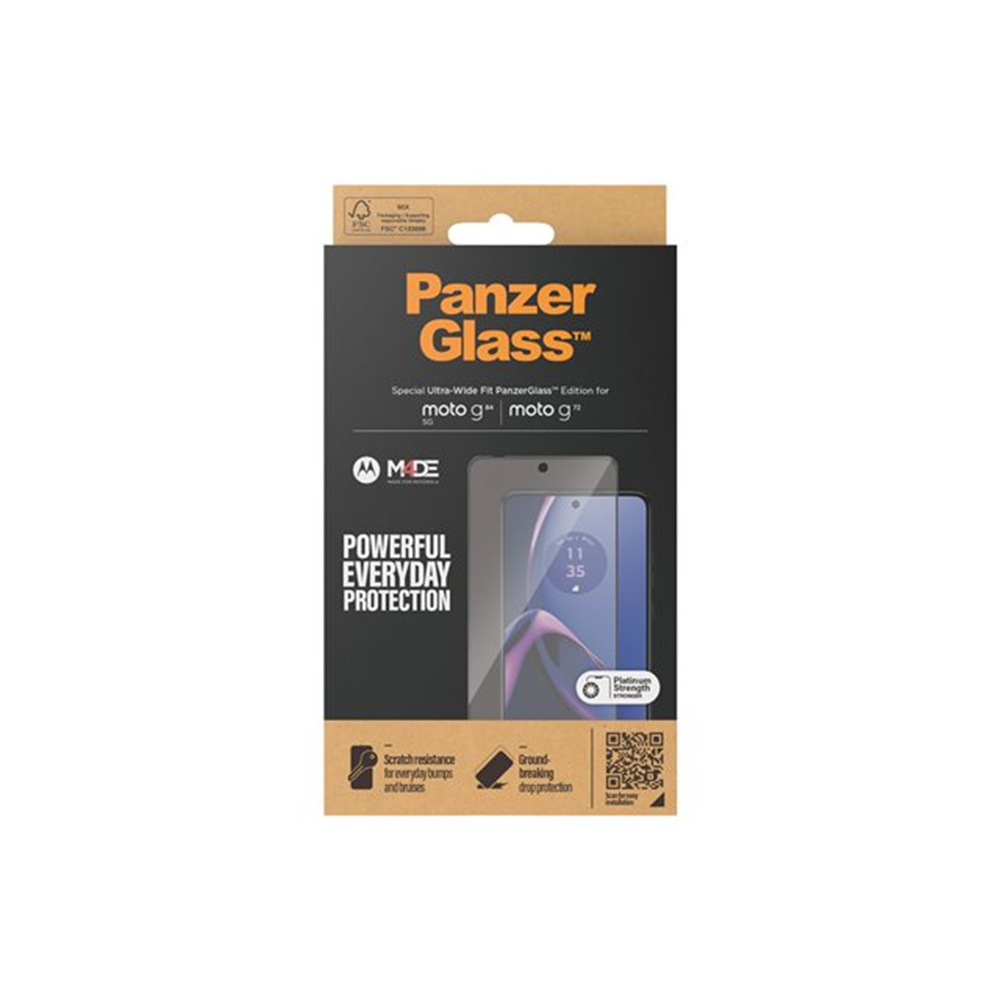 PanzerGlass - schermbeschermer voor mobiele telefoon - ultrabrede pasvorm