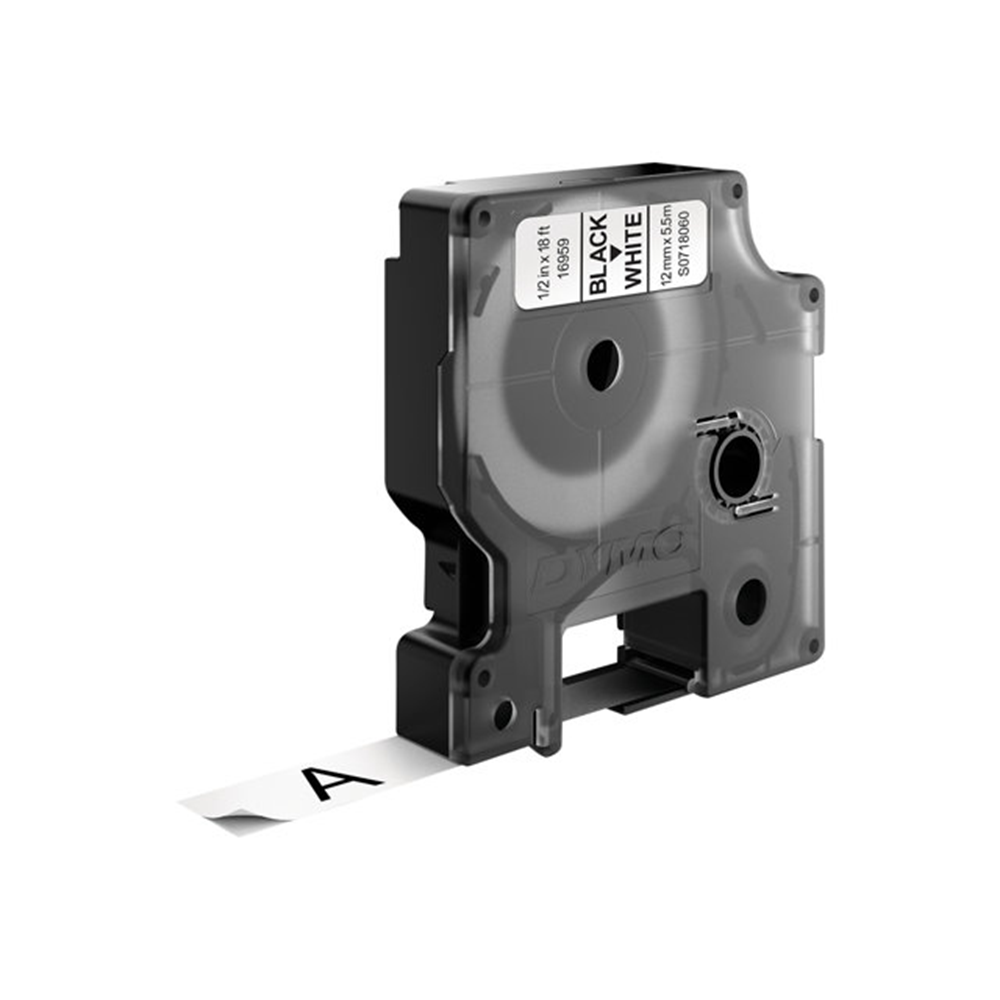 PERMANENTE TAPE ZWART/WIT - 12MM