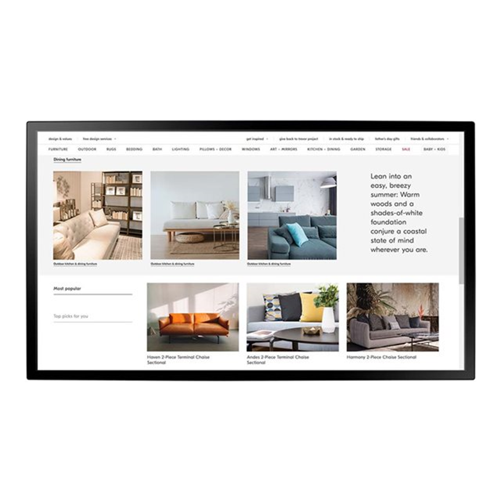 Projected Capacive Touch 30 pt 43i 19201080 Full HD LED VA Panel DisplayPort 500cd 3000:1 5ms (GTG) 178/178 IP65 front