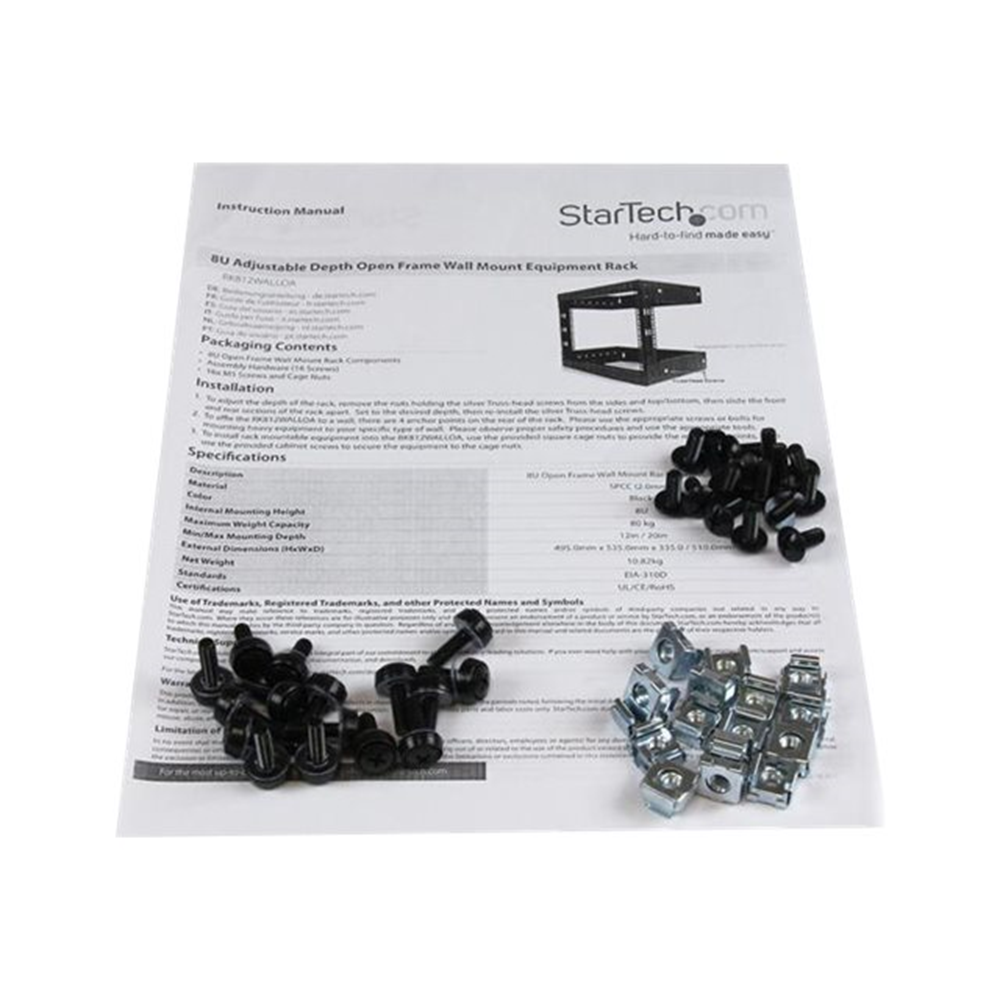 Rack 8U for wall mount
