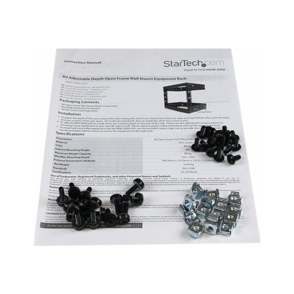 Rack 8U for wall mount