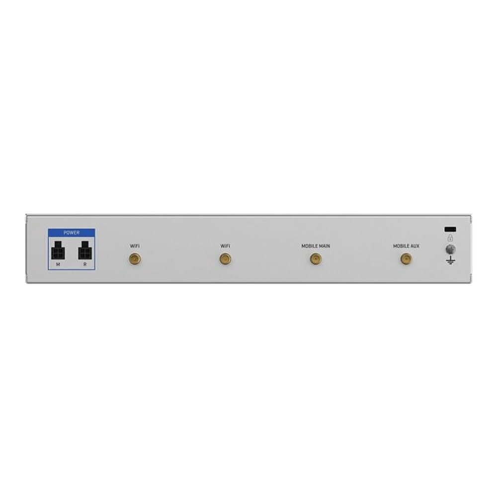 Rack-mountable LTE Cat 6 router comes with redundant power supplies WAN failover dual-SIM SFP USB and dedicated consoleports.