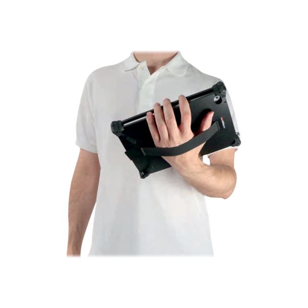 Resist case for Galaxy Tab Active 3  8.0i 2020-  With elastic hand strap and stylus holder - Delivered with shoulder strap - Black color