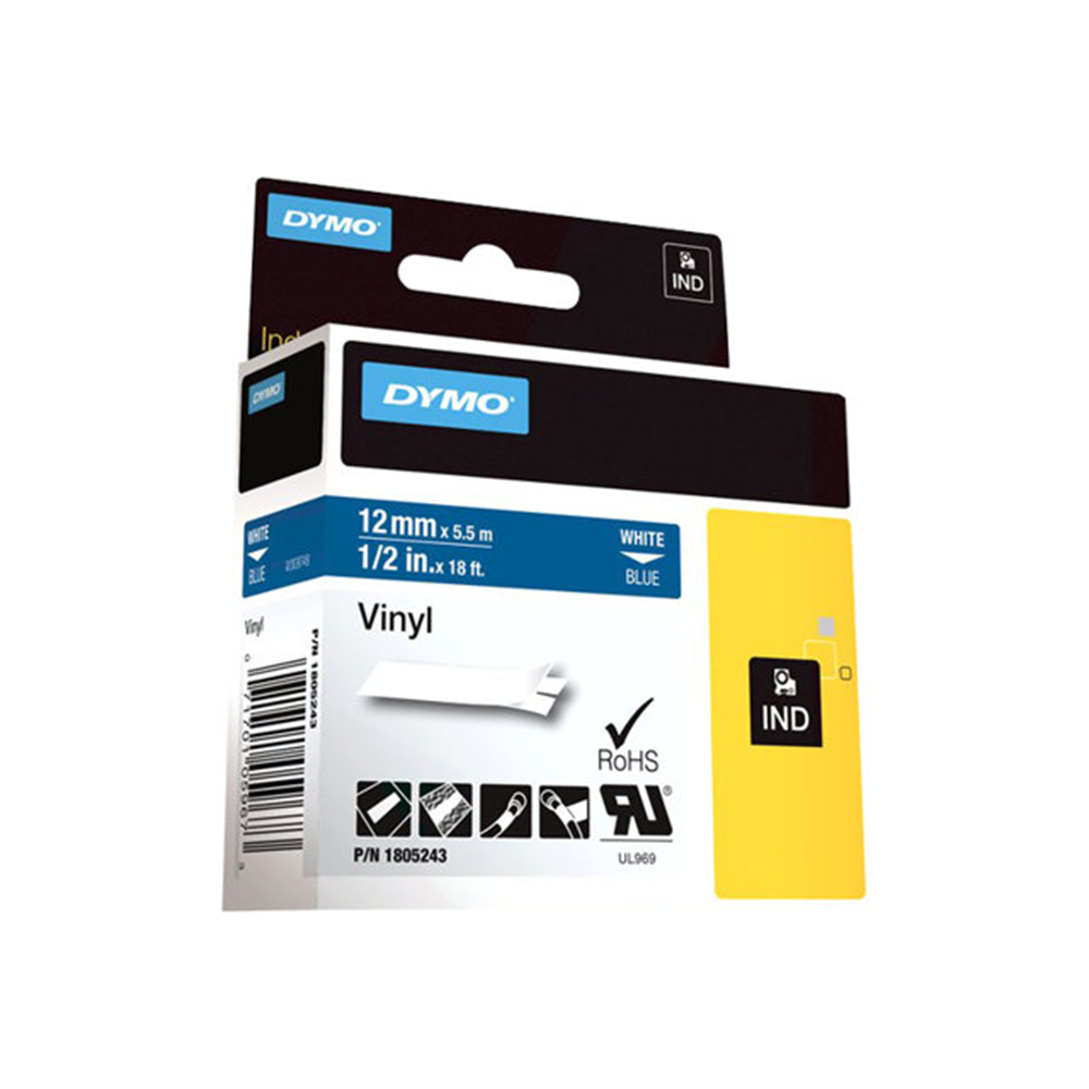 RHINO 12 MM VINYL WHITE ON BLUE