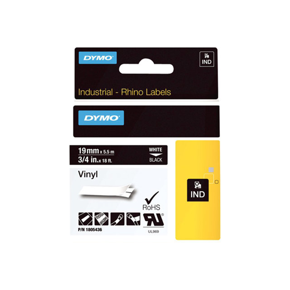 RHINO 19 MM VINYL WHITE ON BLACK