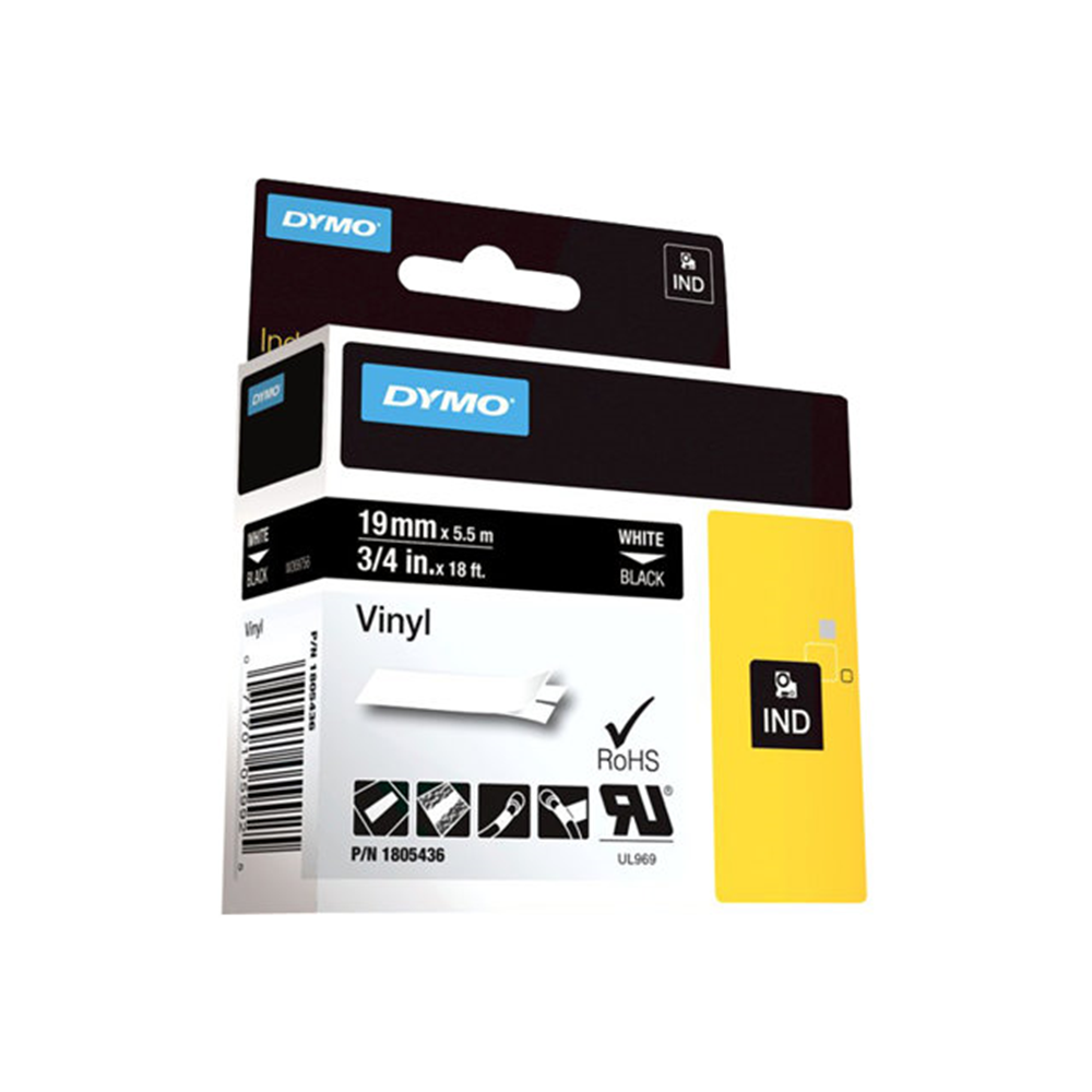 RHINO 19 MM VINYL WHITE ON BLACK