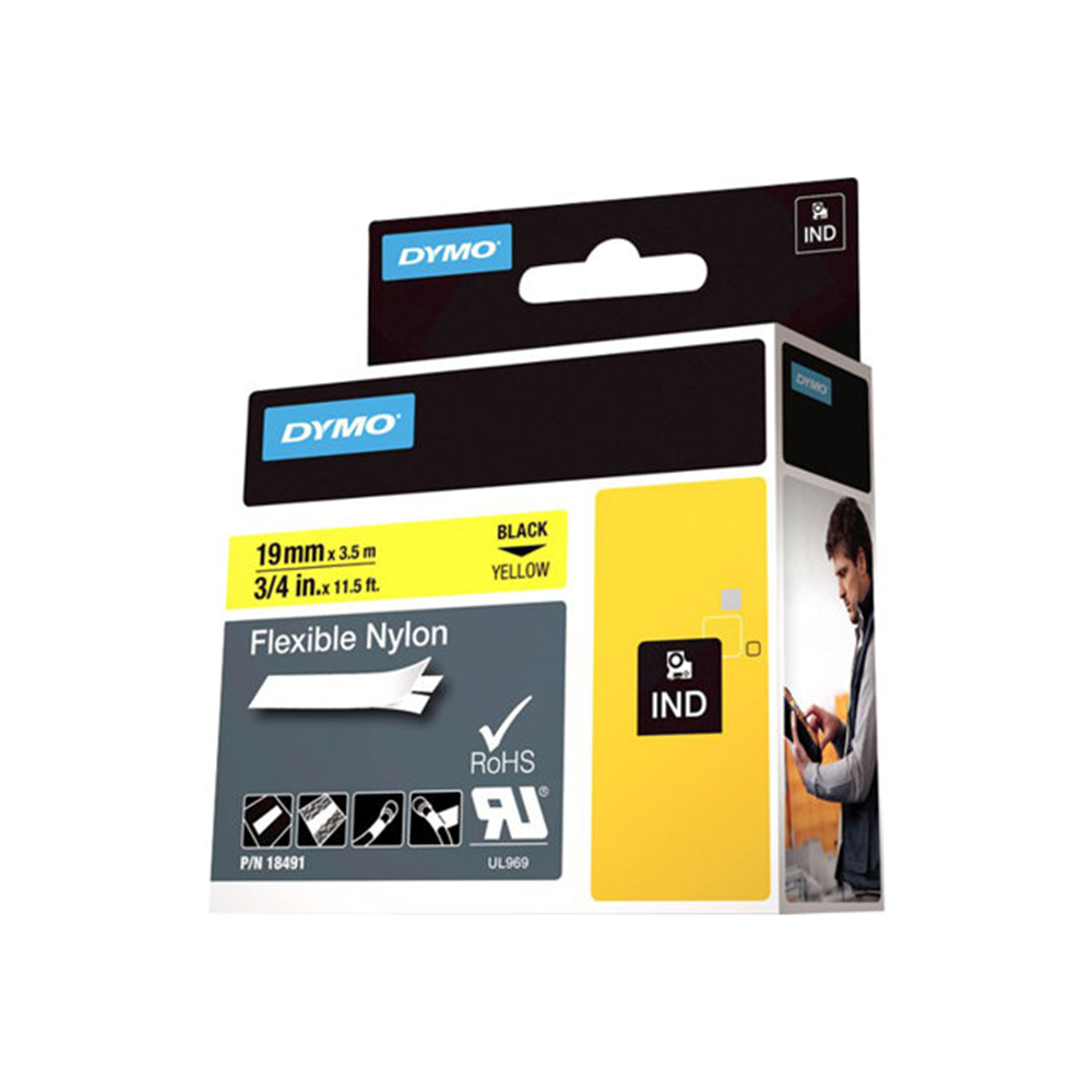 RHINO TAPE NYLON 19MM GEEL