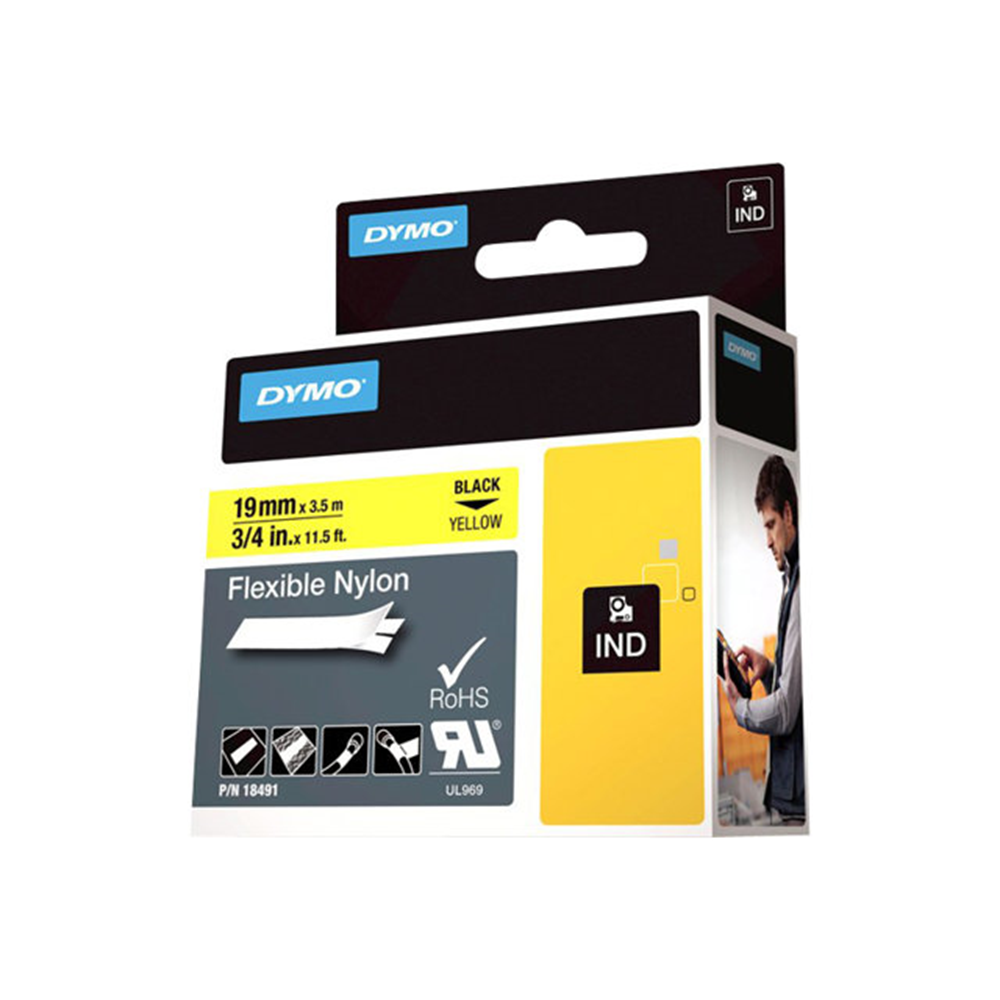 RHINO TAPE NYLON 19MM GEEL