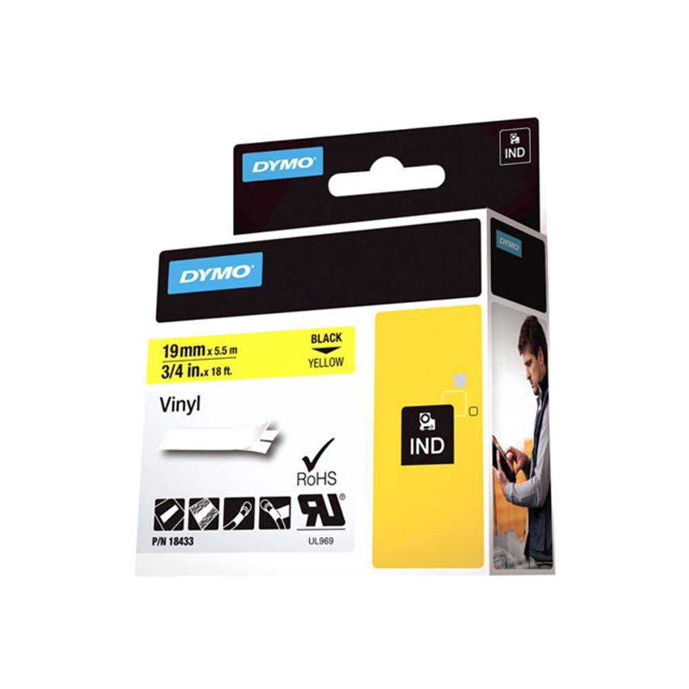 RHINO TAPE VINYL 19MM GEEL