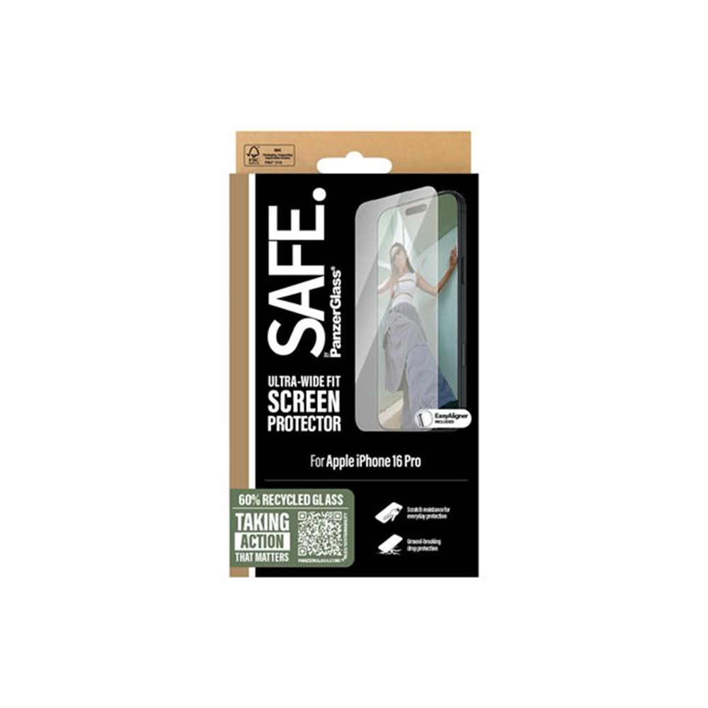SAFE. by PanzerGlass - schermbeschermer voor mobiele telefoon - ultrabrede pasvorm SAFE. by PanzerGlass - schermbeschermer voor mobiele telefoon - ultrabrede pasvorm