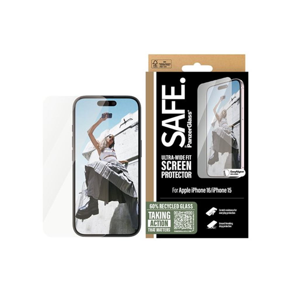 SAFE. by PanzerGlass - schermbeschermer voor mobiele telefoon - ultrabrede pasvorm