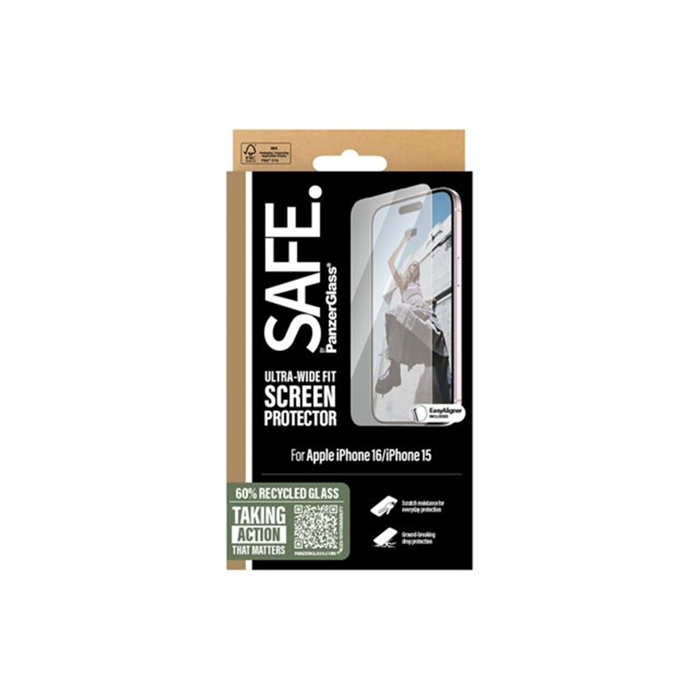 SAFE. by PanzerGlass - schermbeschermer voor mobiele telefoon - ultrabrede pasvorm