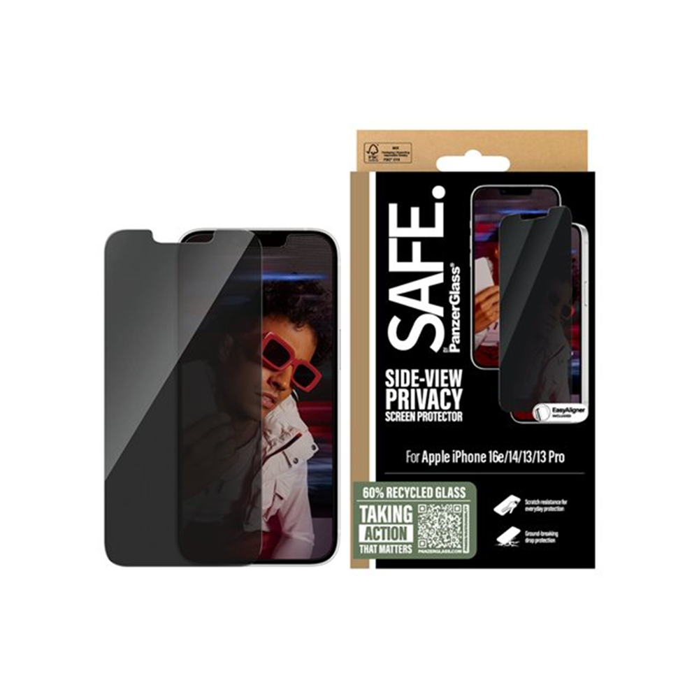 SAFE. by PanzerGlass - schermbeschermer voor mobiele telefoon - ultra-brede pasvorm met aligner