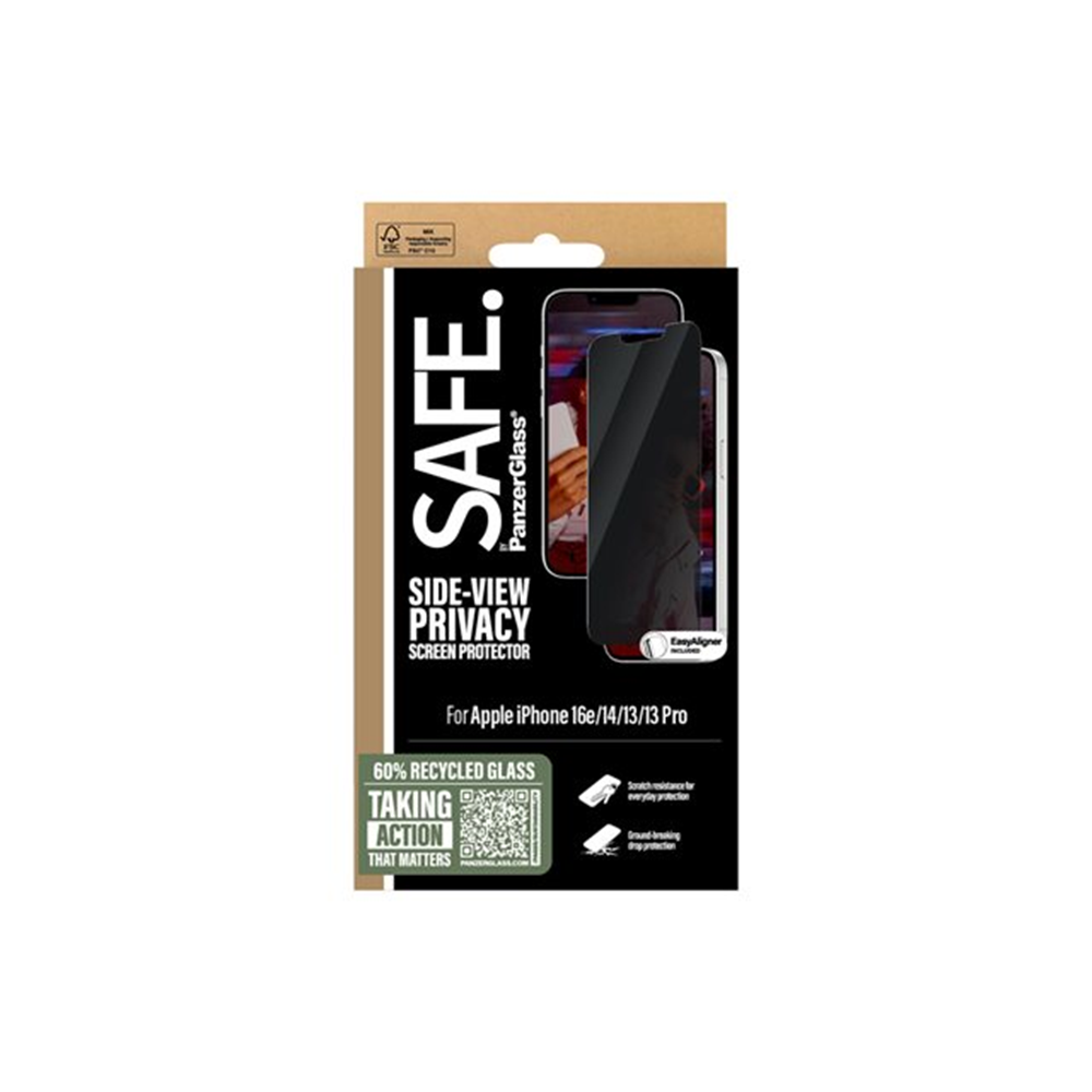 SAFE. by PanzerGlass - schermbeschermer voor mobiele telefoon - ultra-brede pasvorm met aligner