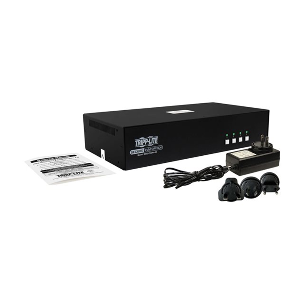 SECURE KVM SWITCH DUAL MONITOR DVI TO DVI - 4-PORT NIAP PP3.0