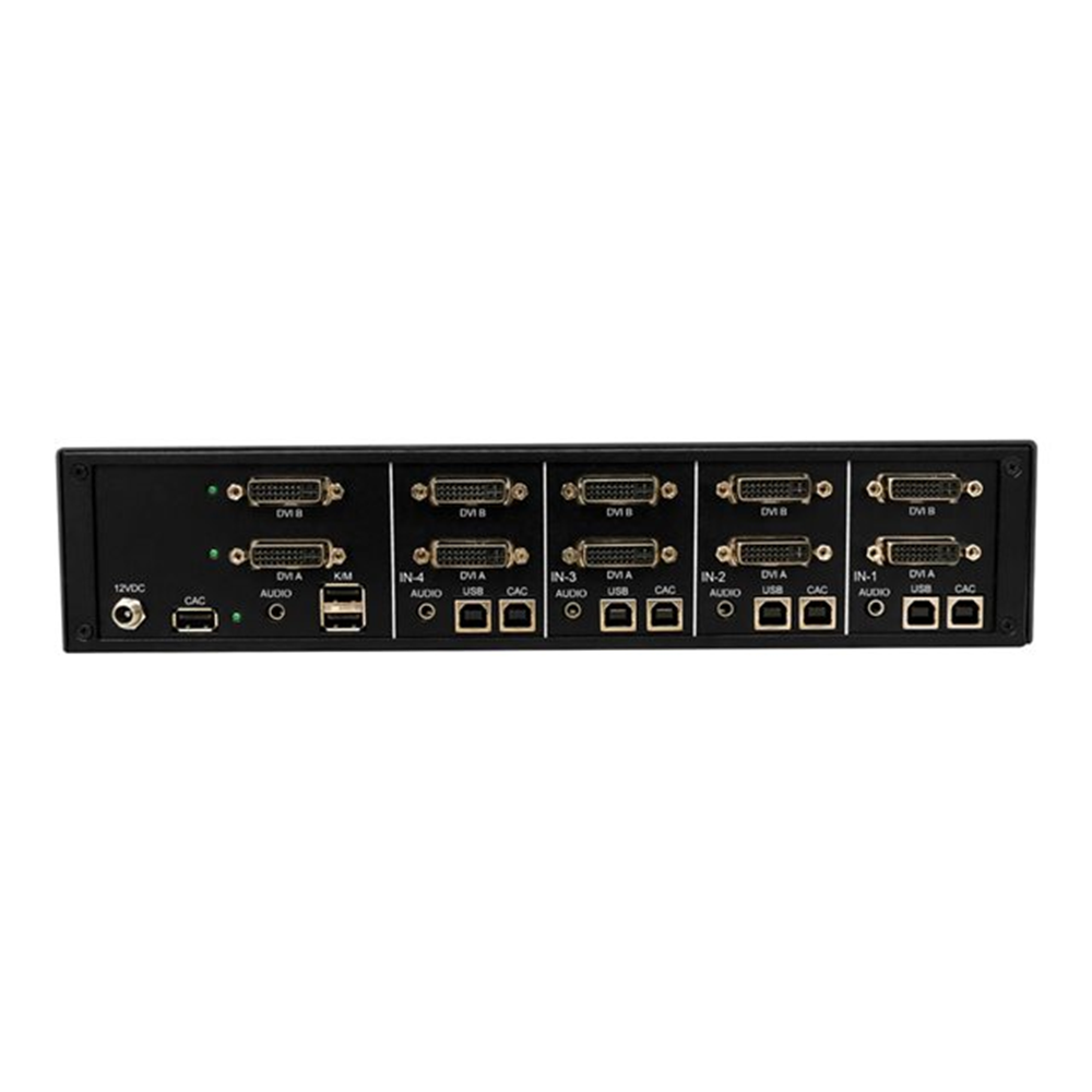 Secure NIAP KVM Switch Dual Monitor DVI4-Port Audio CAC
