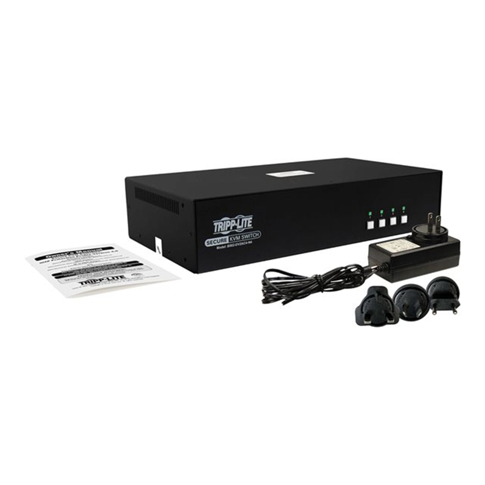 Secure NIAP KVM Switch Dual Monitor DVI4-Port Audio CAC