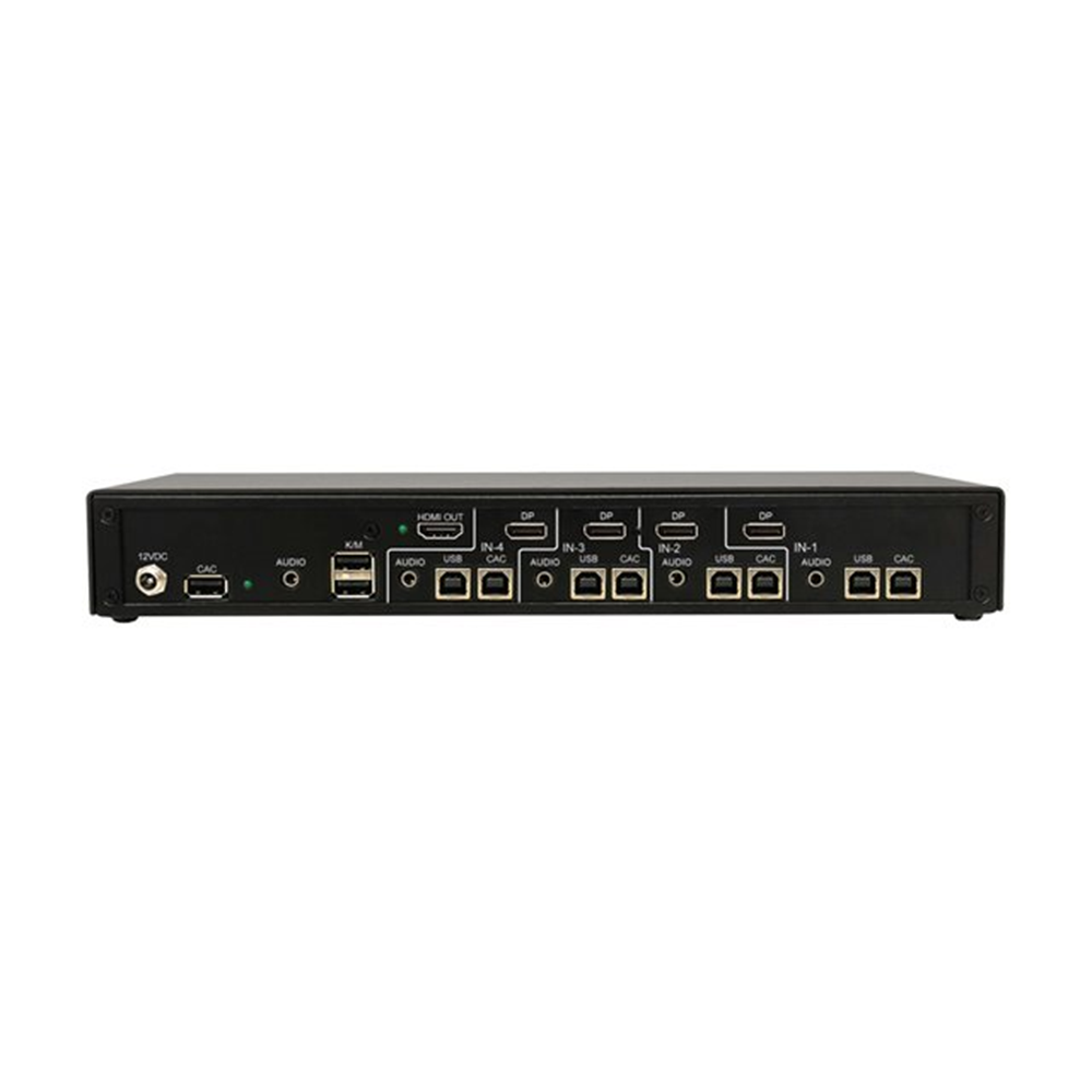 Secure NIAP KVM Switch HDMI to Displayport 4-Port Audio